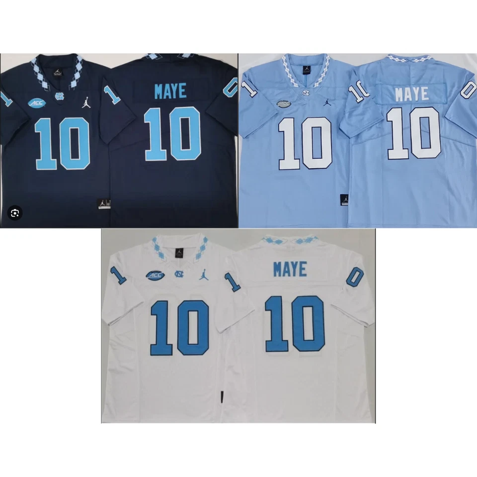 NWT Drake #10 Maye MEN Stitched Jersey White/Navy/Blue