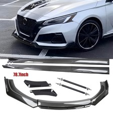 For Nissan Sentra Sedan Carbon Fiber Front Bumper Lip Splitter Side Skirt Body K For Nissan Sentra Sedan Carbon Fiber Front Bumper Lip Splitter Side Skirt Body K