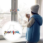 Creative Stained Bird Glass Window Hanging Ornament Pendant Home Decoration