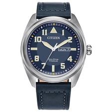 Citizen Men's Garrison Day Date Window Blue Eco-Drive Watch 42MM BM8568-01L