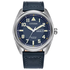 Citizen Men's Garrison Day Date Window Blue Eco-Drive Watch 42MM BM8568-01L