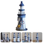  2 Pcs Ocean Themed Decor Lighthouse Nautical Centerpiece Small Wooden