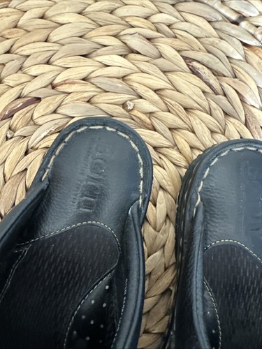 BORN Black Leather Clog Slip on Womens Shoes Sz 8/39 M/WBuckle Slide Loafer - Picture 5 of 11