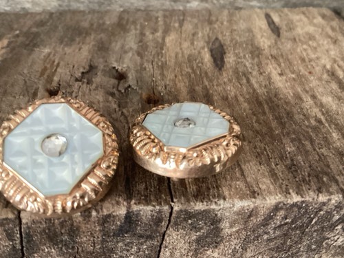 Antique White Textured Paste Cuff Studs Cuff Buttons Cufflinks Gold Fill 1880’s - Picture 20 of 22