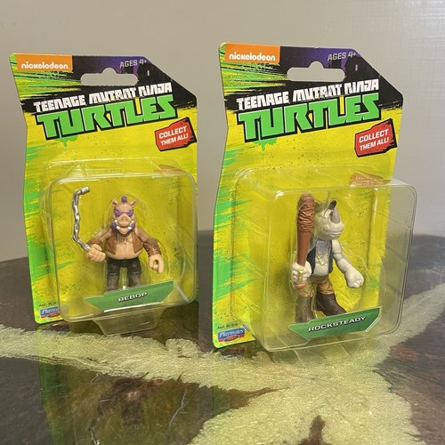 TMNT ROCKSTEADY & BEBOP Boxed Mini Figurines 2017 Viacom Playmates Nickelodeon - Picture 1 of 12