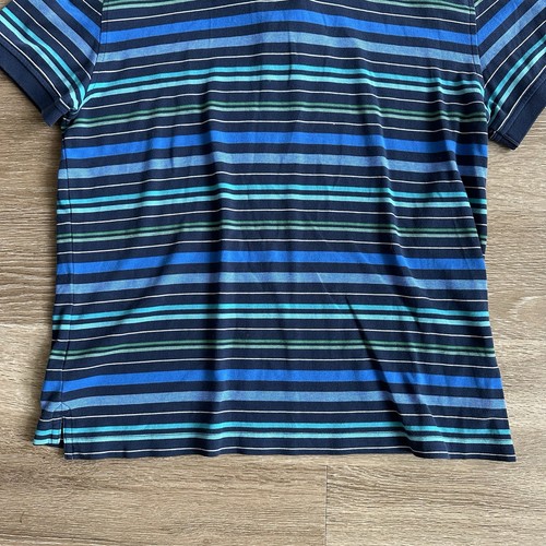 Camisa Polo Tommy Hilfiger Rayas Para Hombre Grande Verde Azul Calce Clásico - Imagen 13 de 16