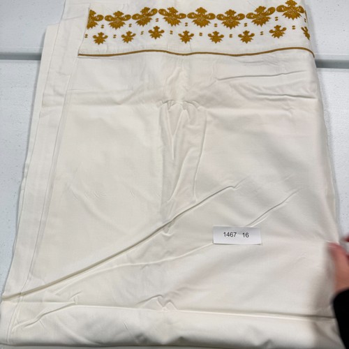 vintage wamsutta twin flat sheet white fleur de lis embroidered edge mcm retro - Picture 13 of 14