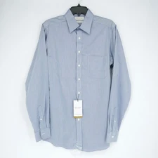Roundtree & Yorke Gold Label Shirt 15.5"-35" SLIM Blue Non-Iron 100% Cotton NWT