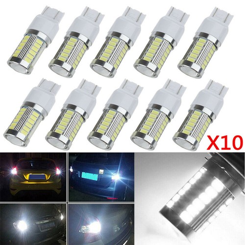 10Pcs White 3157 Car Reverse Light Backup 33-SMD LED Bulb Car Turn Signal Lamp - Picture 1 of 9