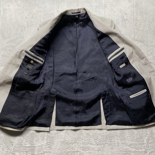 J Crew Jacket Mens Small 38R Blue Stripe Ludlow Seersucker Blazer Japanese Cloth - Picture 13 of 15