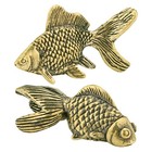  2pcs Vintage Brass Fish Sculptures Chinese Lucky Fish Figurines Feng Shui Luck