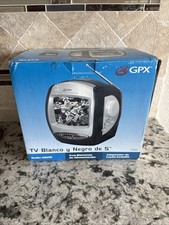 VINTAGE Gpx Black White Portable CRT TV AM FM Radio Audio Video RETRO GAMING