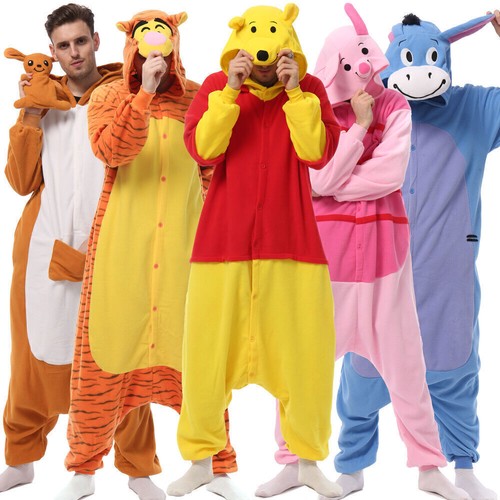Winnie Puuh Flanell Einteiler 11 Cosplay Kostüm Kigurumi Hoodies Pyjama Erwachsene - Bild 1 von 20