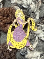 Disney Pin 120617 Tangled Movie Rapunzel Glitter Princess Holds Long Blonde Hair