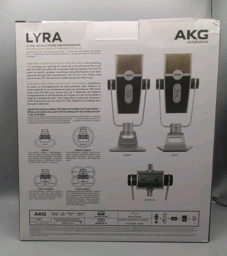 Nuevo AKG C44-USB Lyra Grabación Transmisión USB Micrófono Ultra-HD - Imagen 2 de 3