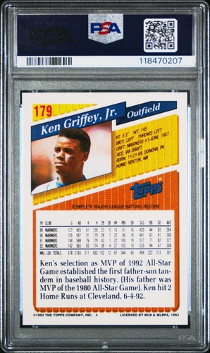 Topps Stadium Club 1993 - Members Choice Ken Griffey Jr #591 PSA 8 - Imagen 2 de 2