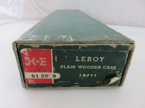 K&E Keuffel & Esser Leroy Vorlage Schriftzug Set Kit Zeichenwerkzeuge im Holzkoffer - Bild 2 von 23