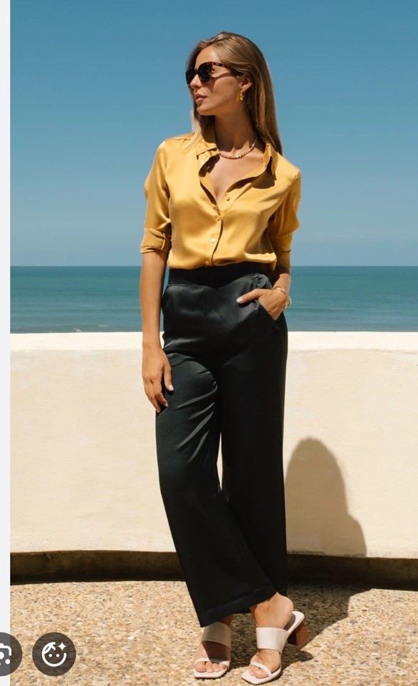 Ravella Vicenza Silk Wide-leg Pants XL