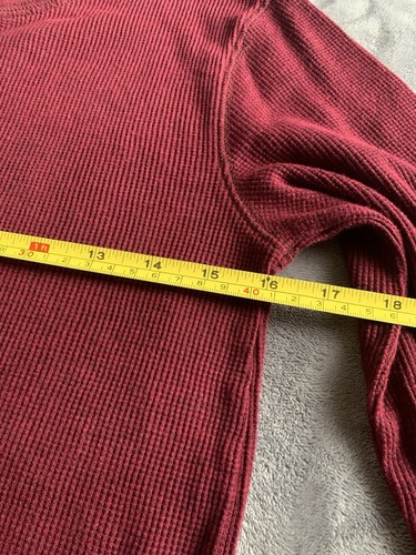 Old Navy Henley Shirt Boys XL(14-16) RegularStandard RedWaffleThermal LongSleeve - Picture 8 of 9