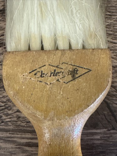 Vintage Friseursalon HALSSTAUBTUCH Holzgriffbürste - Bild 2 von 3