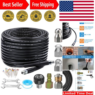 #ad #ad Efficient 100FT Pressure Washer Sewer Jetter Kit with Multiple Accessories $106.99