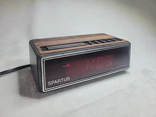 VINTAGE SPARTUS 1108 ALARM CLOCK: Red LED display, 1980's  TESTED WORKS 