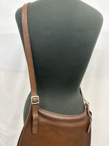 Coach 9134 Vintage Slim Hippie Flap Dark Brown Leather Crossbody Saddle Bag - Picture 17 of 17