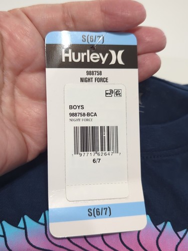 Hurley Jungen Jugend Kurzarm T-Shirt Größe S (6/7) dunkelblau Night Force Neu mit Etikett - Bild 3 von 6