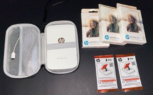 HP Sprocket Plus Printer Model VCVRA-1713 with Case and 80 Sheets of Photo Paper - Picture 1 of 3