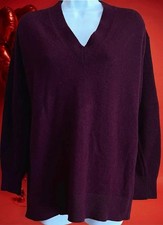 MAGASCHONI CASHMERE PULLOVER SWEATER V-NECK RED WINE HEATHER SZ US XS NWT 348