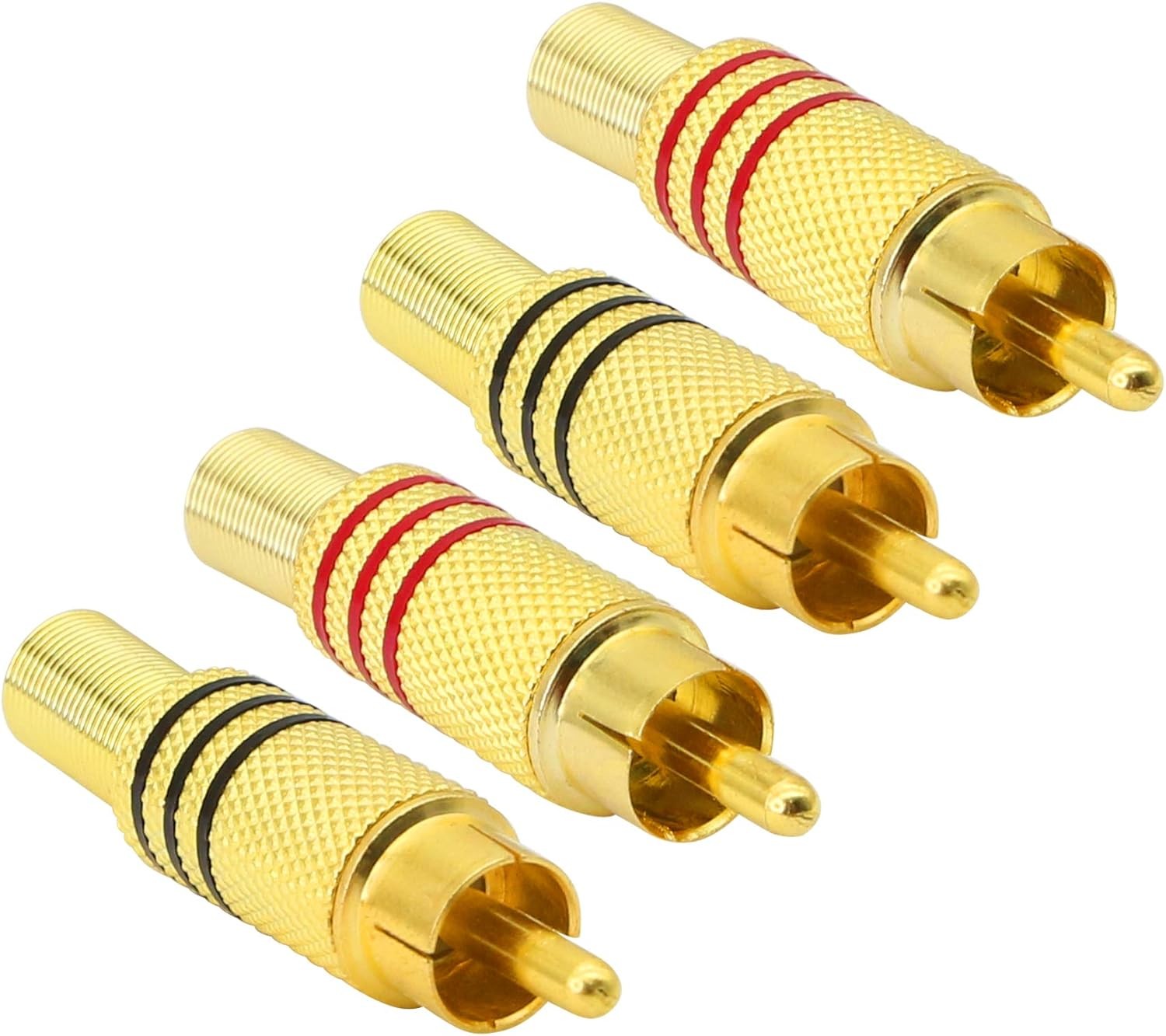 RCA Gold Plated AV Stereo Plug Adapter 4-Pack