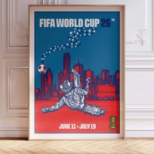 FIFA World Cup 26 Dallas Soccer Cowboy Poster Wall Art A0 Large Print Decor Retr