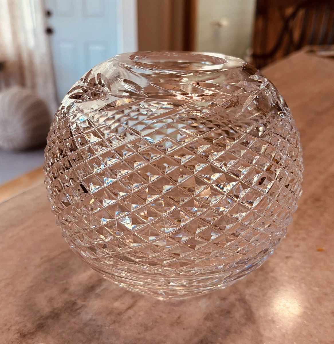 エレガント　クリスタル　ローズボール Crystal Rose Bowl Indiana Vintage Cut Glass for sale | eBay