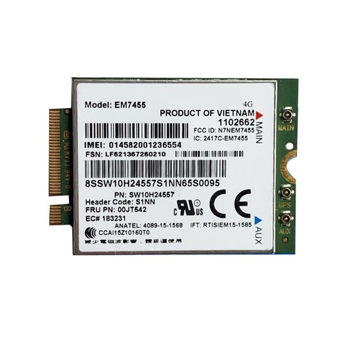 Em7455 LTE 4G-Karte + Antenne Gobi6000 00JT542 01AX756 für T461749 - Afbeelding 2 van 8
