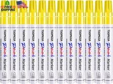 Yellow Permanent Paint Pens Paint Markers - 12 Pack Oil Based Markers, Quick Dry