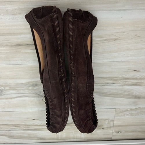 L.L. Bean Men's Brown Suede Slippers Moccasins size 11 - Picture 6 of 8