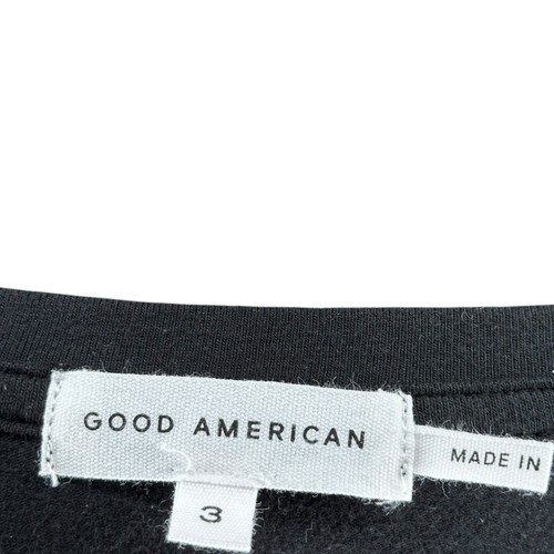 GOOD AMERICAN Black Basic Short Sleeve Tee T-Shirt Size 3 Women's Large NWT - Picture 6 of 6