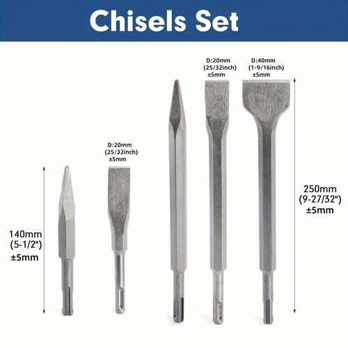 17pcs Drill BITS & Chisel SDS Plus Rotary Hammer BIT Concrete Drill Bit Set - Picture 2 of 7