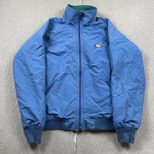Vintage LL Bean Warm Up Jacket Mens Large Blue Fleece Lined Full Zip USA Made