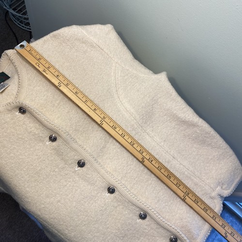 Orvis 100 % Wolle Damen Größe 8 Langarm Elfenbein Cardigan Pullover Knopf klassisch - Bild 12 von 13