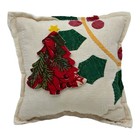 NEW Handmade Holiday Christmas Tree & Star Pillow~Vintage Quilt~Vintage Chenille