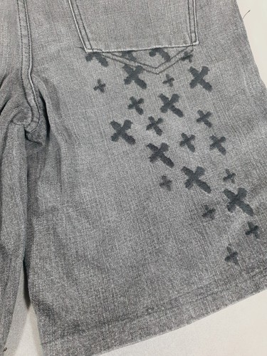 Quicksilver Denim Shorts Mens Large L Grey Retro Skater Logo Y2k Jeans Jorts 36 - Picture 3 of 10