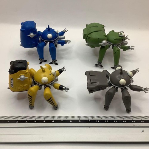 Ghost in the Shell Tachikoma 4 Figure Set Rubber Toy Yellow Blue Gray Green - Picture 11 of 12