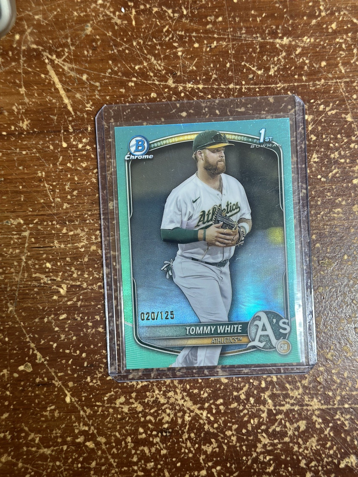 2025 Bowman Chrome #BCP-251 TOMMY WHITE 1st Bowman Aqua Refractor #/125