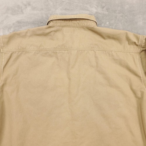 Carhartt Jacket Mens 2XL Khaki Flannel Lined Canvas Shacket Workwear S96GKH - Picture 19 of 24