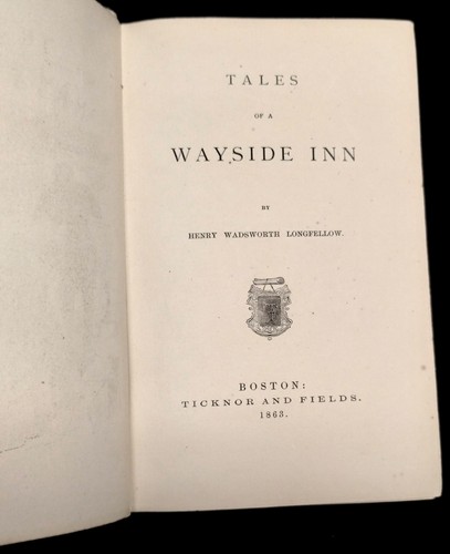 1863 Book TALES OF A WAYSIDE INN - Longfellow 1863 1st edition 1st printing - Picture 6 of 10