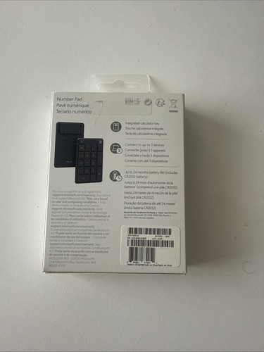 Microsoft Wireless Bluetooth Number Pad (Black) 1969 - Picture 5 of 6