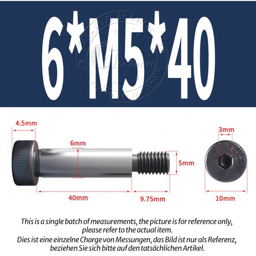 Socket Shoulder Bolts - High Tensile 12.9 - Socket Allen Key - M5 M6 to M16 HT - Picture 25 of 180