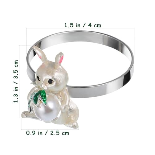 Easter Napkin Rings Set of 6, Bunny Napkin Rings, Easter Decorations for - Picture 3 of 8
