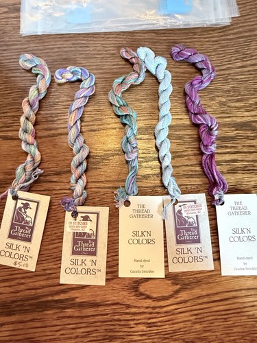The Thread Gatherer-Silk 'n Colors Floss- Lot of 5 Skeins Hand Dyed 100% Silk - Picture 1 of 10